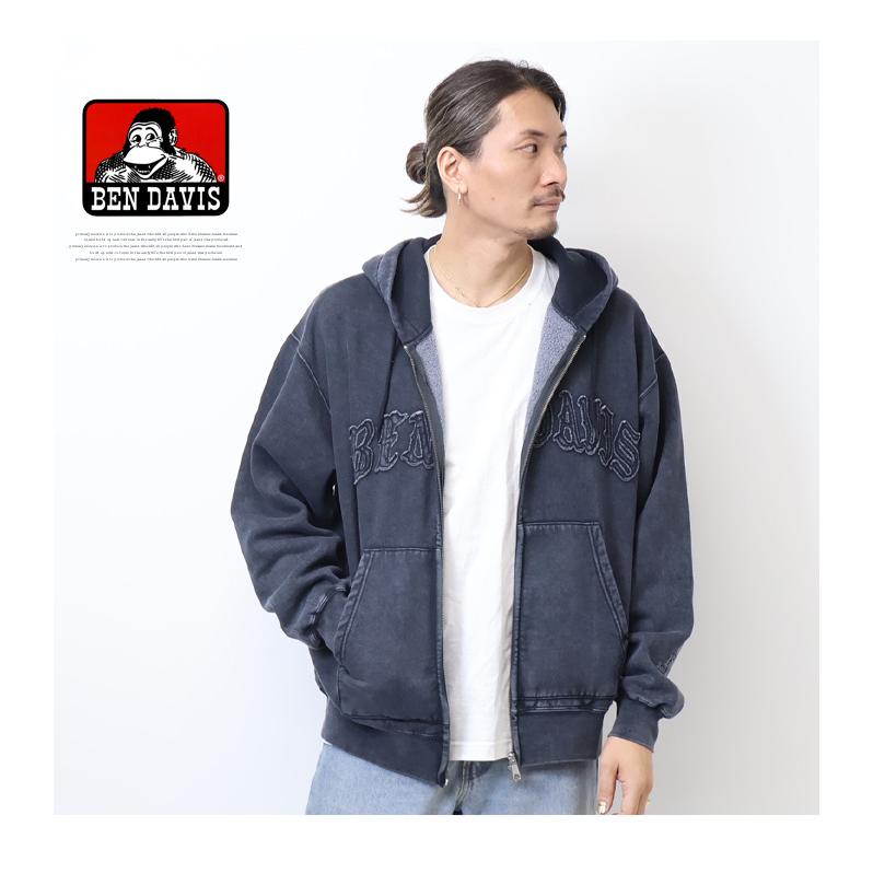 BEN DAVIS ベンデイビス ヴィンテージ加工 スウェットジップパーカー