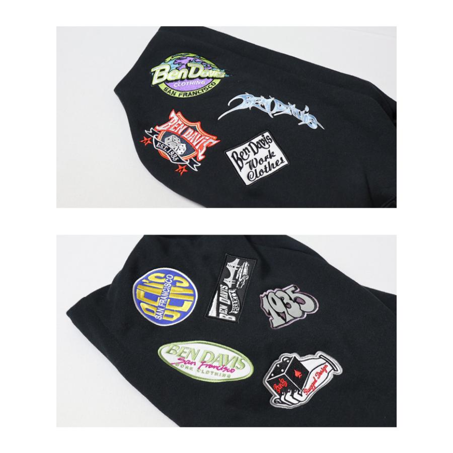 BEN DAVIS ベンデイビス フード刺繍 ワッペン スウェット BEN DAVIS ベンデイビス フード刺繍 ワッペン スウェット