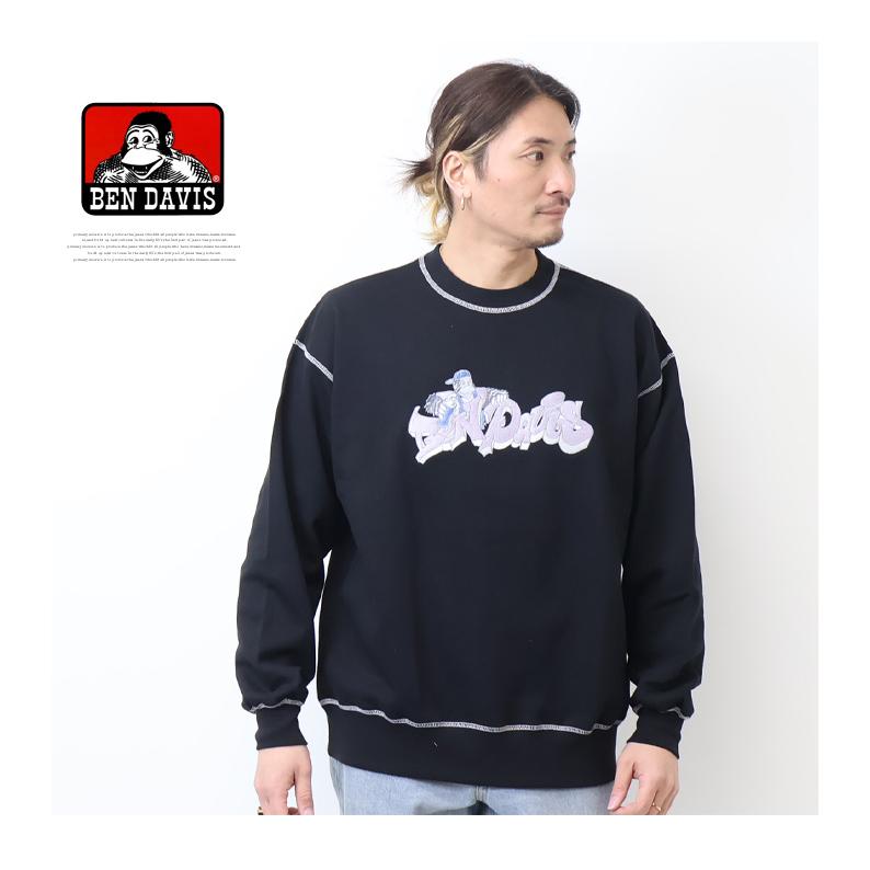 B*i様 DG Crew Sweater ロゴ スウェット BEN DAVIS（ベンデイビス） グラフィティロゴ クルーネックスウェット