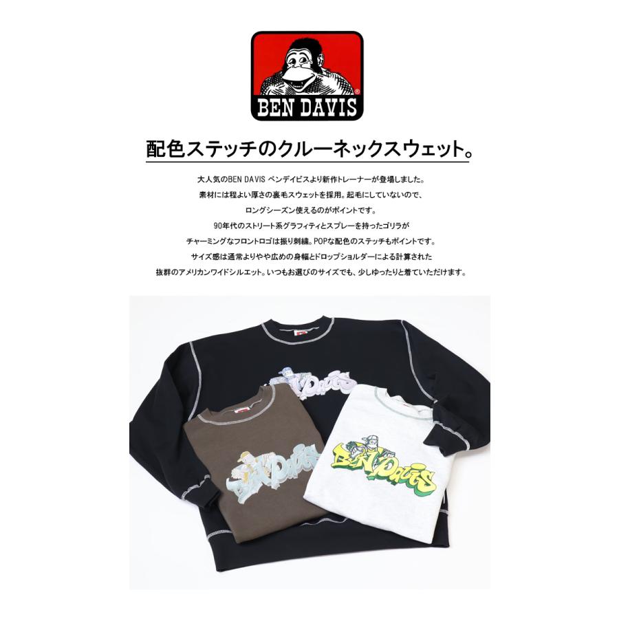 BEN DAVIS（ベンデイビス） グラフィティロゴ クルーネックスウェット