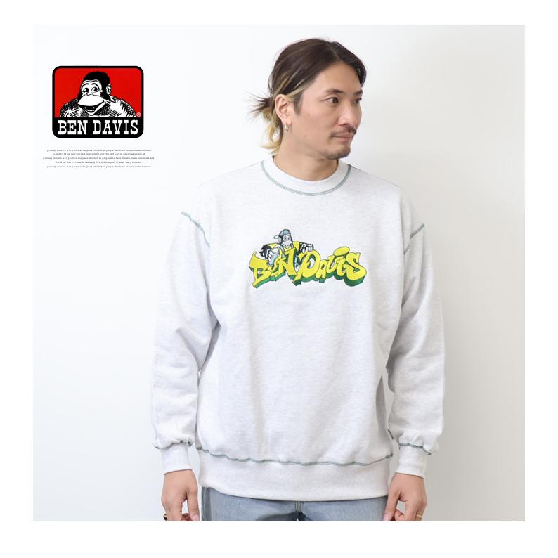 BEN DAVIS（ベンデイビス） グラフィティロゴ クルーネックスウェット