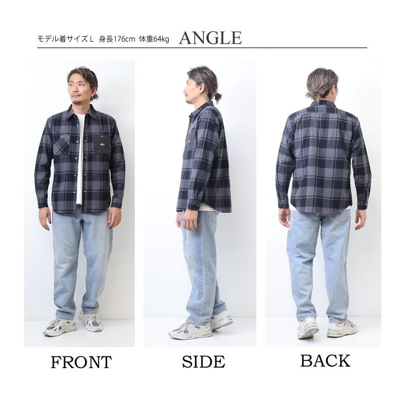 ネイビー グレー チェック 長袖シャツ Dickies（ディッキーズ） GENUINE Dickies ジェニュイン 長袖 チェック