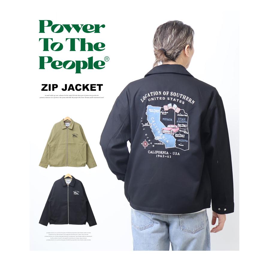 POWER TO THE PEOPLE パワートゥザピープル MAP刺繍 ツイル POWER TO THE PEOPLE パワートゥザピープル MAP刺繍 ツイル