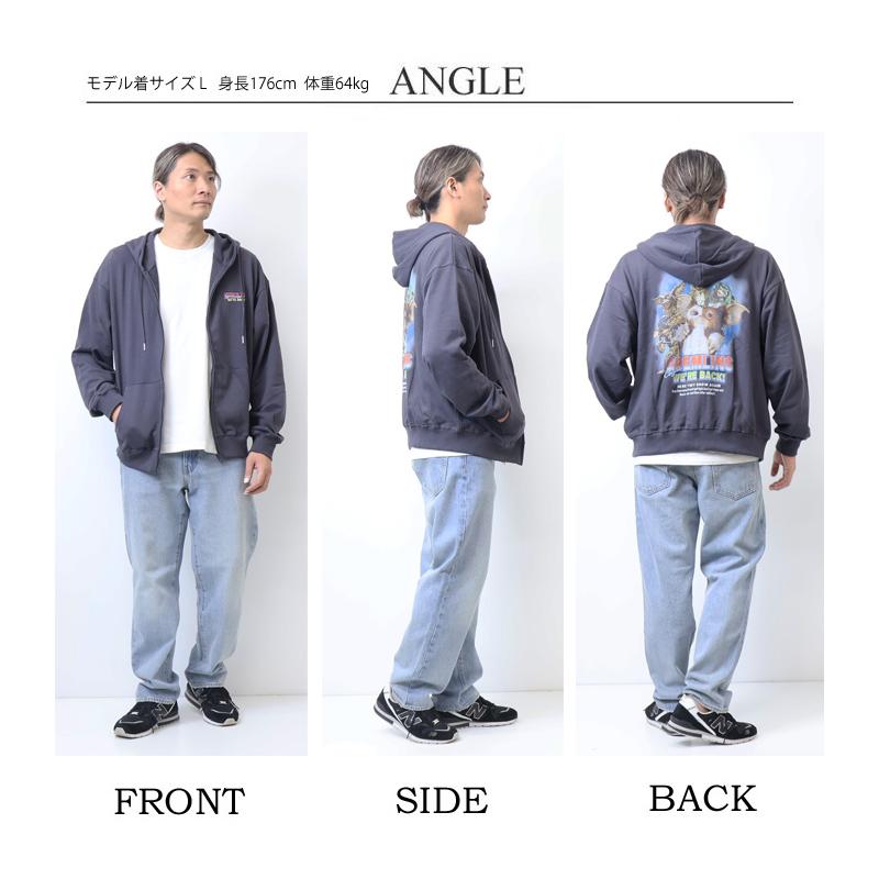 GREMLINES グレムリン フォトプリント スウェットジップパーカー 裏毛
