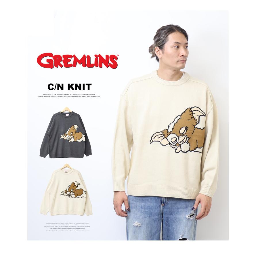 GREMLINES グレムリン ジャガード クルーネックニット セーター GREMLINES グレムリン ジャガード クルーネックニット セーター