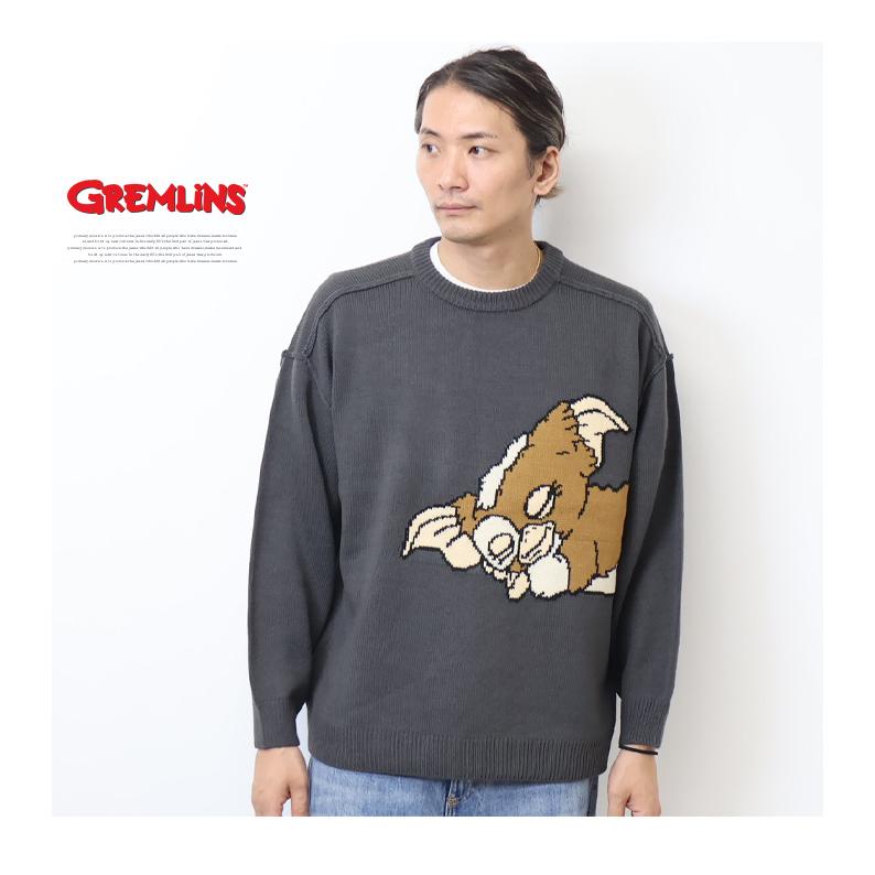 GREMLINES グレムリン ジャガード クルーネックニット セーター メンズ