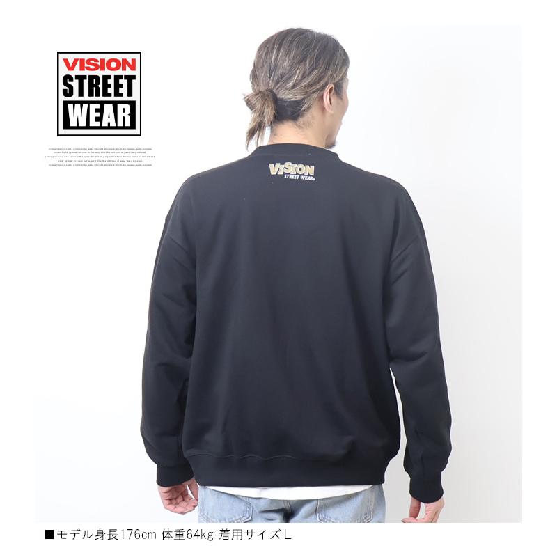 ストリート系スウェットシャツ 黒 VISION STREET WEAR ビジョンストリートウェアー クラッシュ
