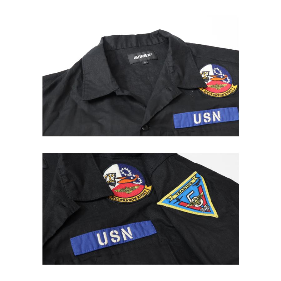 AVIREX（アヴィレックス） 綿麻素材 半袖シャツ メンズ アビレックス