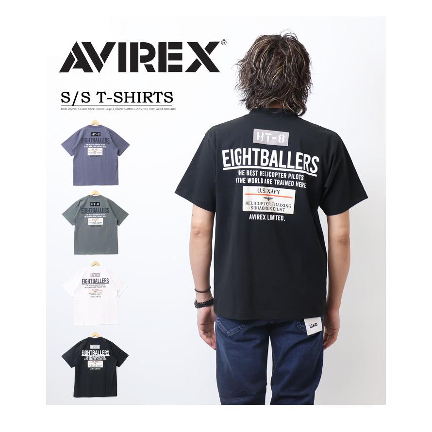 AVIREX アヴィレックス エイトボーラーズ ステンシル パッチ 半袖Tシャツ メンズ 半T アビレックス 送料無料 783-4134024｜rexone｜02