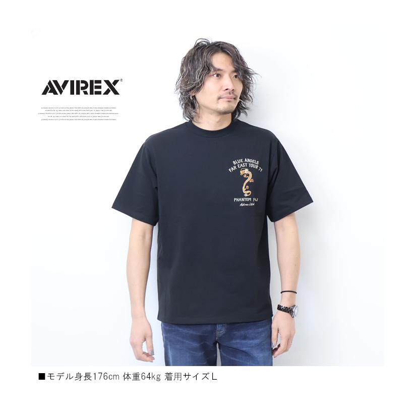 AVIREX アヴィレックス スカ エンブロイダリー 半袖Tシャツ 刺繍 AVIREX アヴィレックス スカ エンブロイダリー 半袖Tシャツ 刺繍