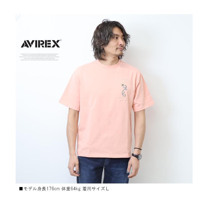 AVIREX アヴィレックス スカ エンブロイダリー 半袖Tシャツ 刺繍 AVIREX アヴィレックス スカ エンブロイダリー 半袖Tシャツ 刺繍