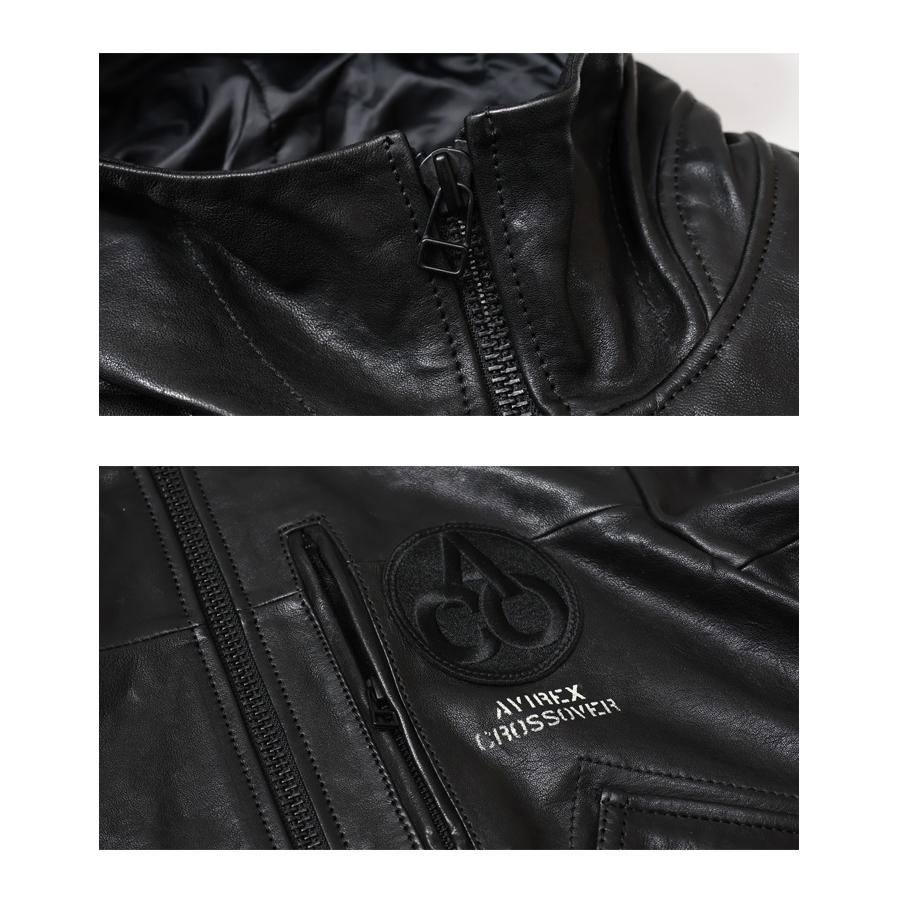 avirex⭐︎L アヴィレックス レザーパーカー レザージャケット AVIREX（アヴィレックス） レザー CWU パーカー CROSSOVER レザー