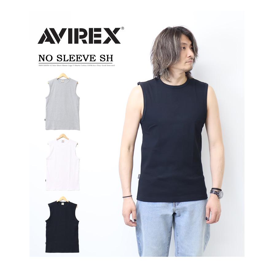 AVIREX（アヴィレックス） ストレッチリブ素材 ノースリーブ シャツ