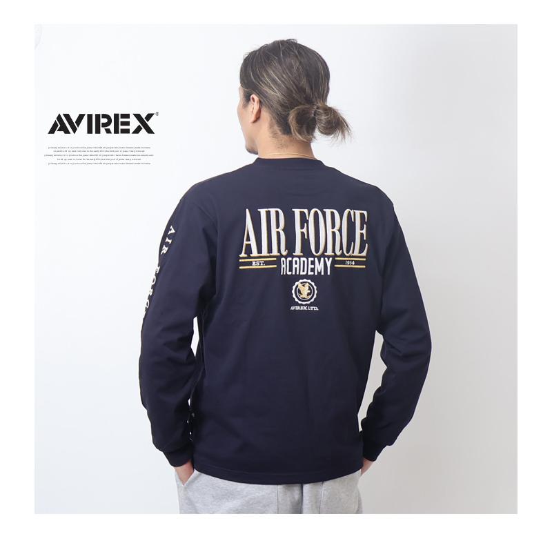 AVIREX アヴィレックス 長袖Tシャツ 刺繍 エンブロイダリー
