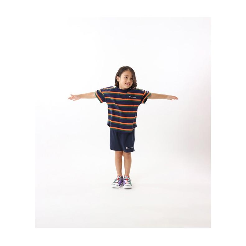 Champion チャンピオン キッズ ワンポイント ボーダー 半袖Ｔシャツ ビッグシルエット ドロップショルダー 半Ｔ 子供服 ジュニア CK-Z306｜rexone｜07