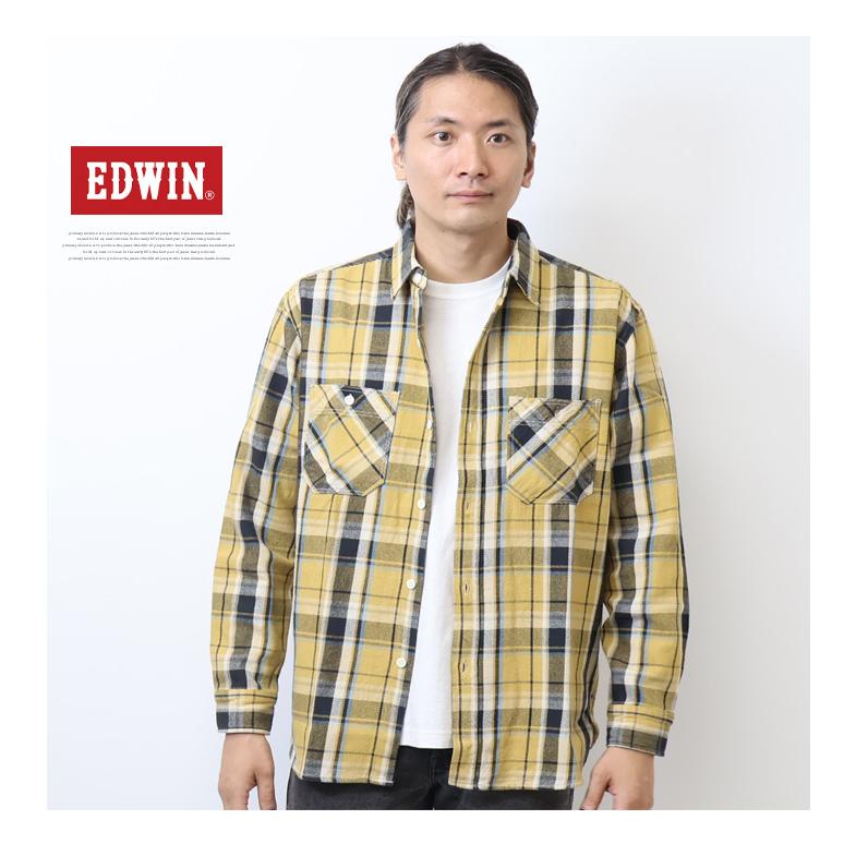 EDWIN エドウィン チェック ワークシャツ チェックシャツ 長袖 EDWIN エドウィン チェック ワークシャツ チェックシャツ 長袖