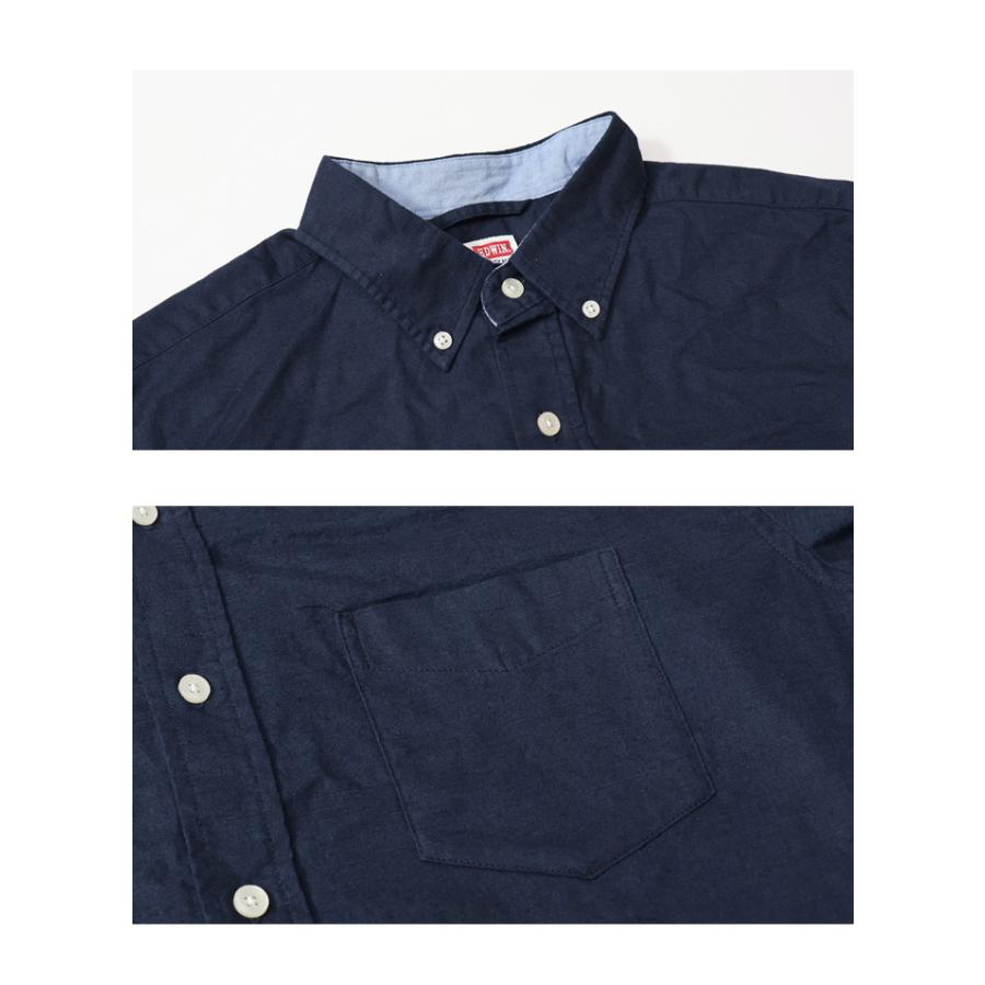 EDWIN（エドウィン） 7分袖 ボタンダウンシャツ 綿麻 7分袖シャツ