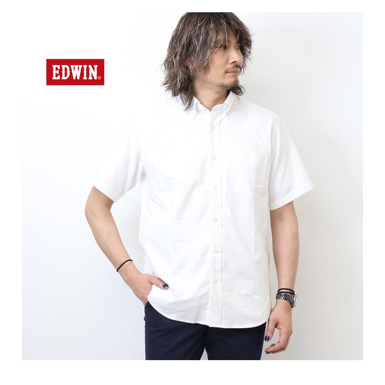 EDWIN（エドウィン） 半袖 ボタンダウンシャツ オックスシャツ 半袖