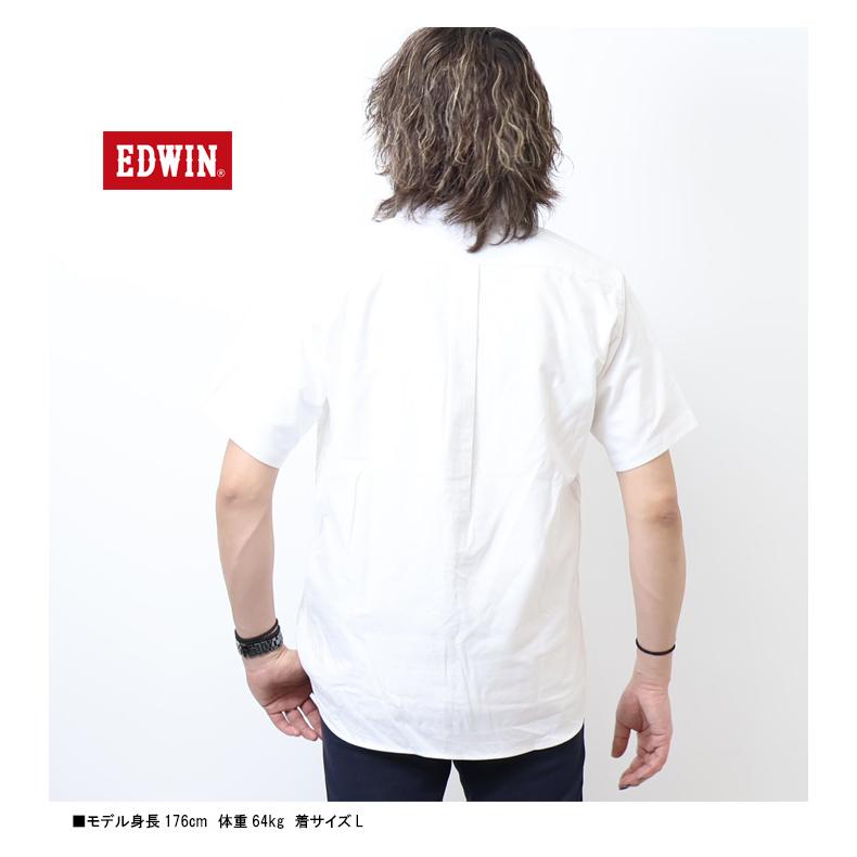EDWIN（エドウィン） 半袖 ボタンダウンシャツ オックスシャツ 半袖