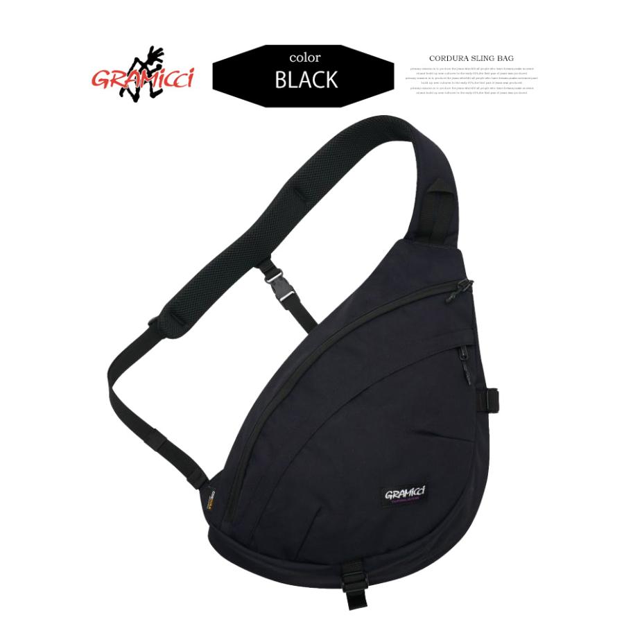 【関税込み】Gramicci ブラック CORDURA スリングバッグ グラミチ(Gramicci) ボディバッグ コーデュラスリングバッグ
