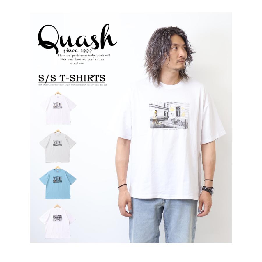 Quash クアッシュ プリント 刺繍 半袖Tシャツ 半T メンズ Q24 Quash クアッシュ プリント 刺繍 半袖Tシャツ 半T メンズ Q24