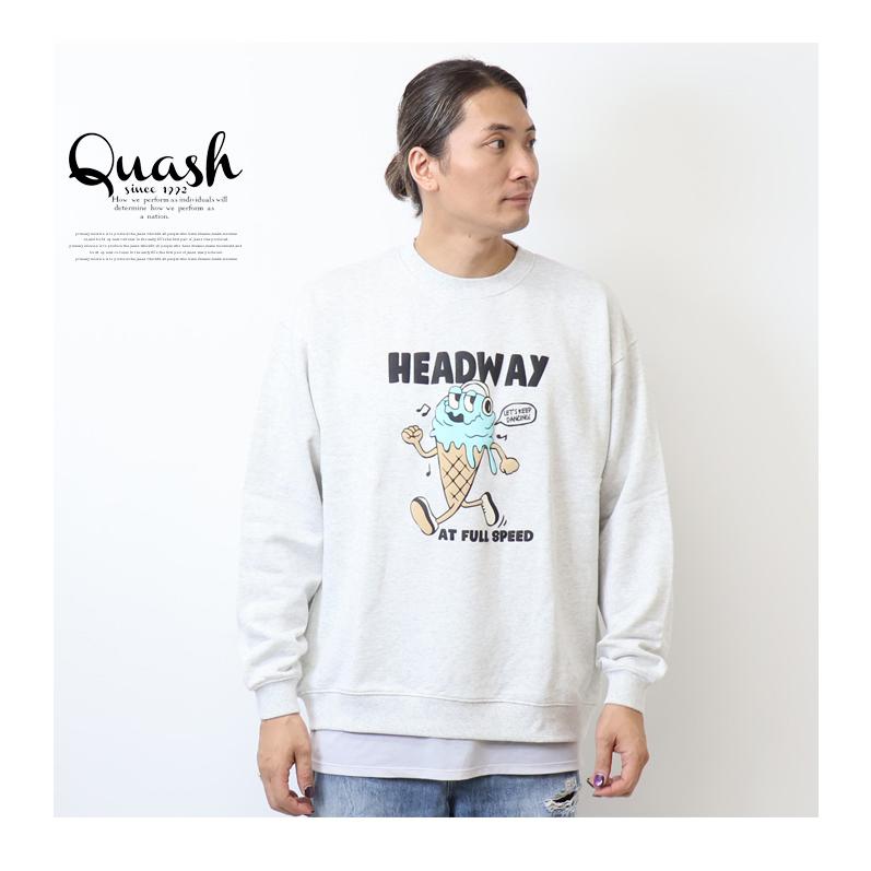 Quash クアッシュ ヘビー裏毛 フード発砲プリント スウェット Quash クアッシュ ヘビー裏毛 フード発砲プリント スウェット