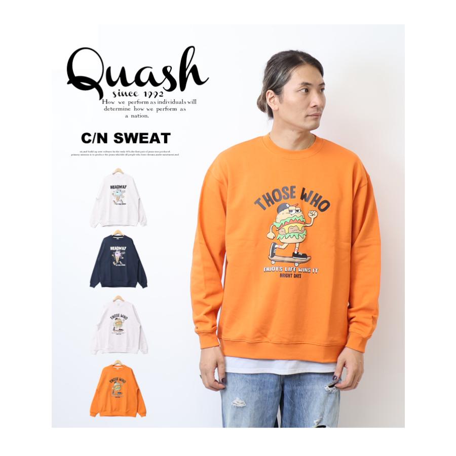 Quash クアッシュ ヘビー裏毛 フード発砲プリント スウェット