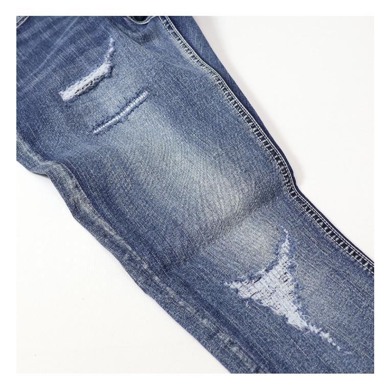 ダメージ加工スキニーデニム RUBIK リメイク加工 スキニー デニムパンツ ダメージ加工 スリム