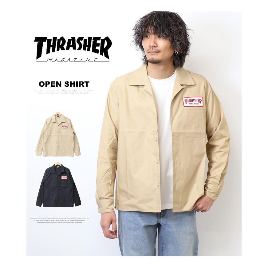 THRASHER（スラッシャー） ワッペン オープン ワークシャツ 長袖シャツ
