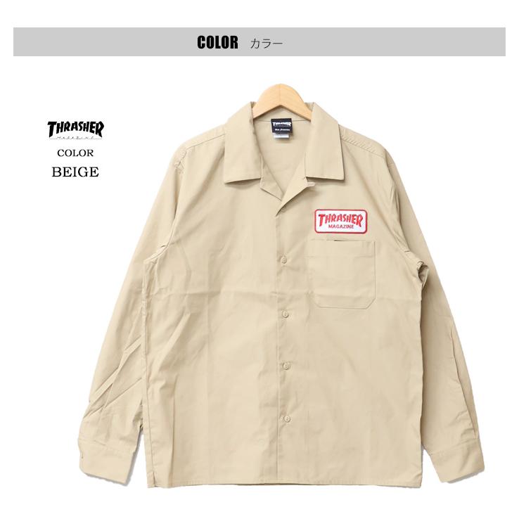 THRASHER（スラッシャー） ワッペン オープン ワークシャツ 長袖シャツ