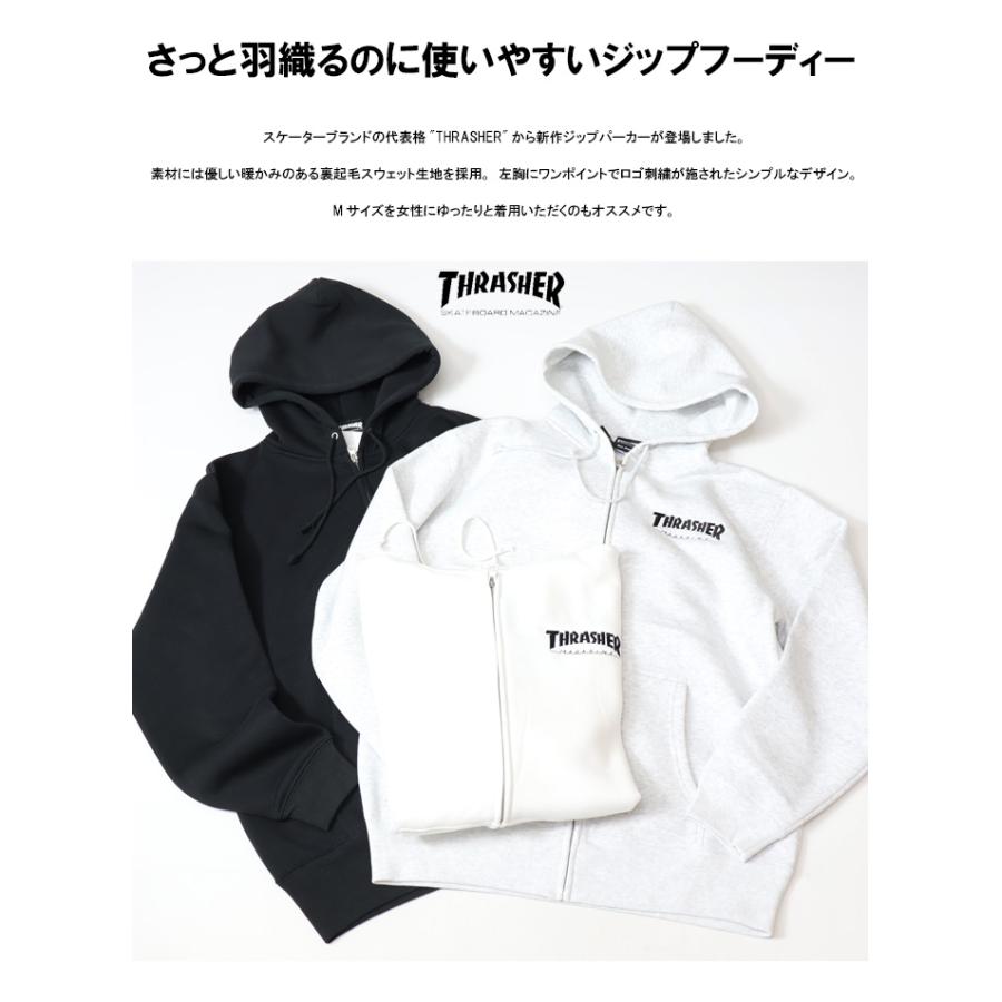 THRASHER スラッシャー ワンポイントロゴ刺繍 スウェットジップ THRASHER スラッシャー ワンポイントロゴ刺繍 スウェットジップ