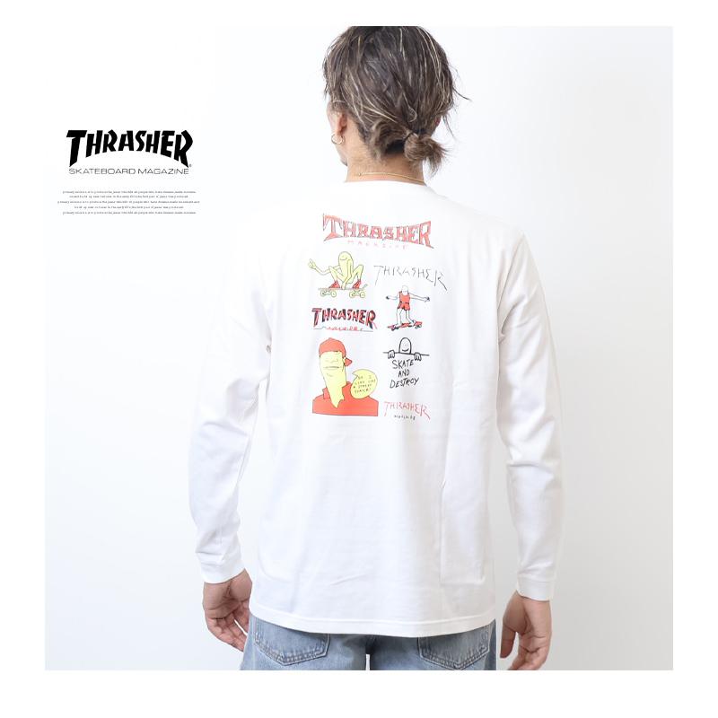 THRASHER スラッシャー マークゴンザレス プリント 長袖Tシャツ 長T
