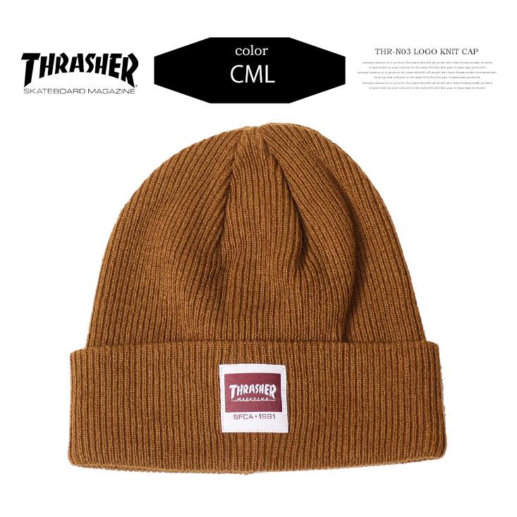 THRASHER（スラッシャー） ロゴ ダブルビーニー ニットキャップ ニット