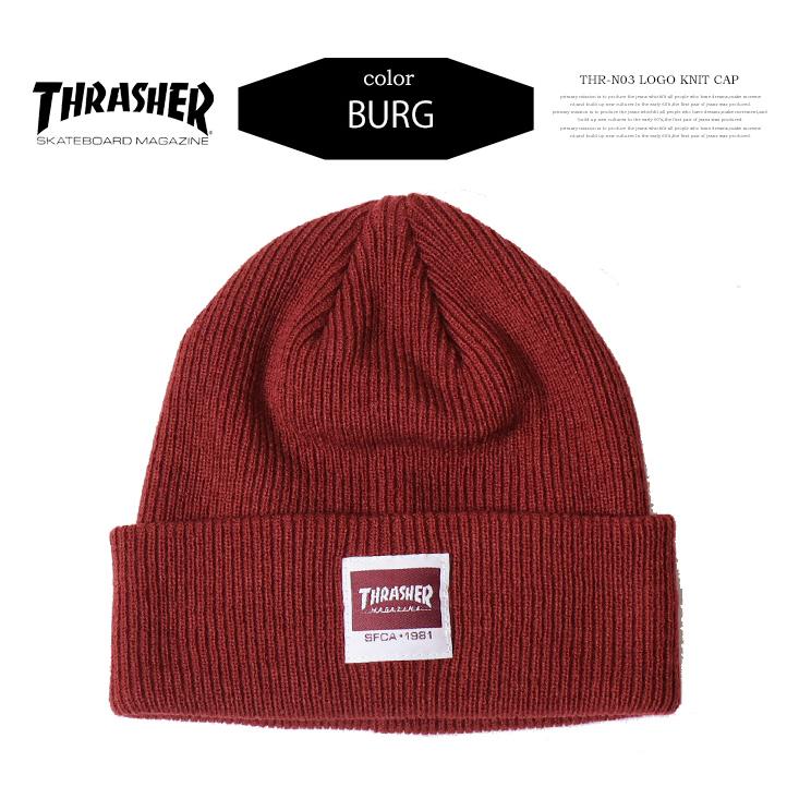 THRASHER（スラッシャー） ロゴ ダブルビーニー ニットキャップ ニット