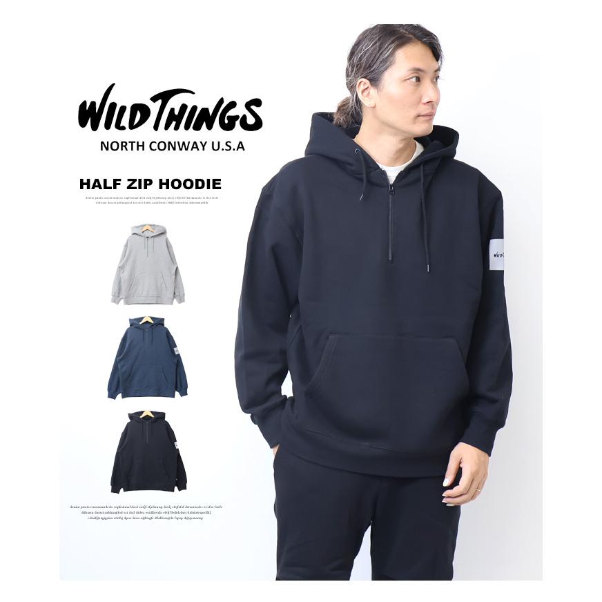 WILD THINGS ワイルドシングス ハーフジップ スウェットパーカー WILD THINGS ワイルドシングス ハーフジップ スウェットパーカー