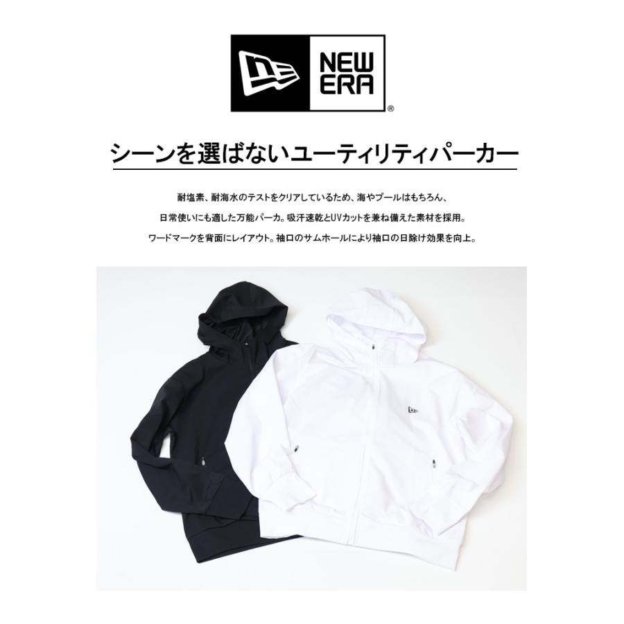 パーカー ニューエラ NEWERA ユーティリティー ジップパーカー メンズ レディース パーカ 長袖 フーディー 吸水速乾 UVカット 紫外線対策 夏 海 おしゃれ ブラック ホワイト 14391940 1439194 M NEW ERA（ニューエラ） パーカー ジップパーカー メンズ レディース