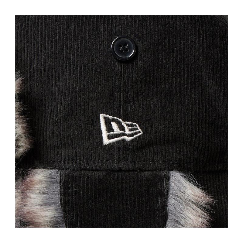 NEW ERA コーデュロイ フライトキャップ ブラック メンズ ストリート NEWERA ニューエラ トラッパー コーデュロイフライトキャップ
