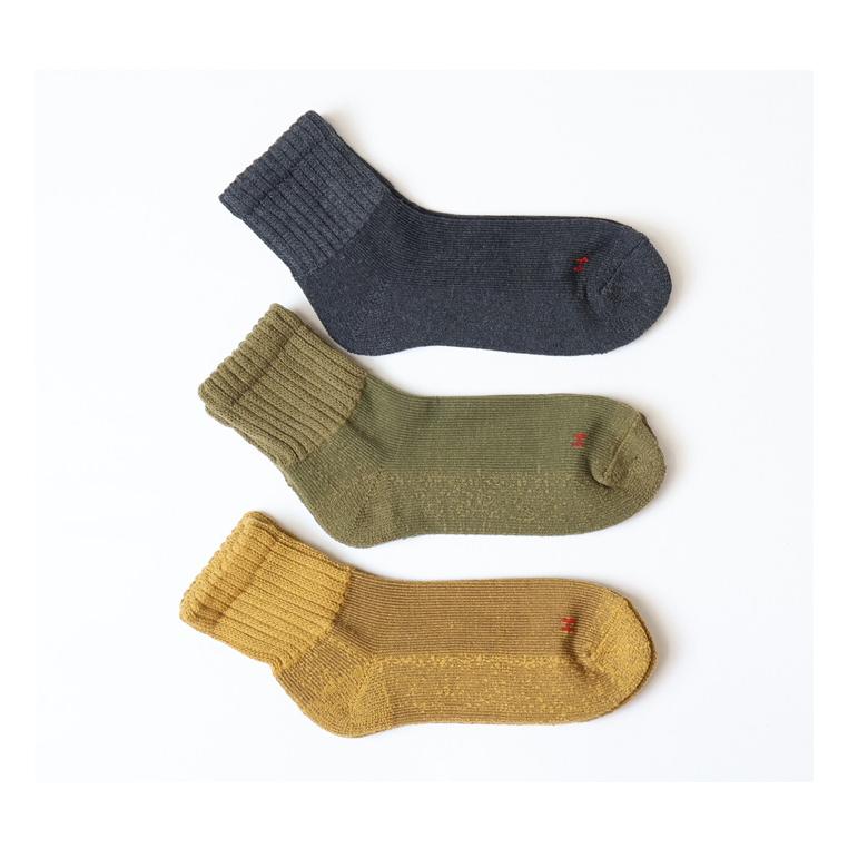 Healthknit ヘルスニット 3P ソックス シンカーカラー 無地 クォーター