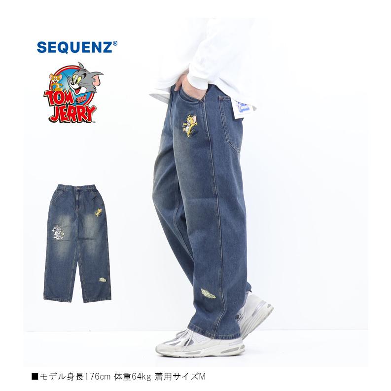 SEQUENZ トムとジェリー チェイス ルーズデニムパンツ ジーンズ SEQUENZ トムとジェリー チェイス ルーズデニムパンツ ジーンズ