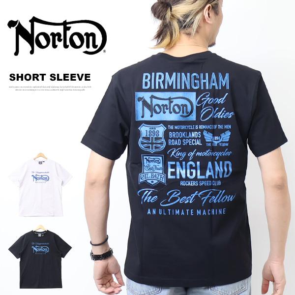 Norton ノートン MAX ブルーワッペン刺繍Tシャツ メンズ 半袖Tシャツ 半T 送料無料 252N1019B | ノートン