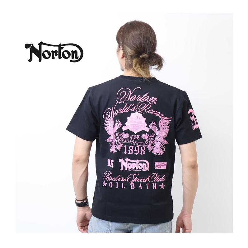 ノートン Norton ピンクローズ MAX Tシャツ メンズ 半袖Tシャツ 刺繍