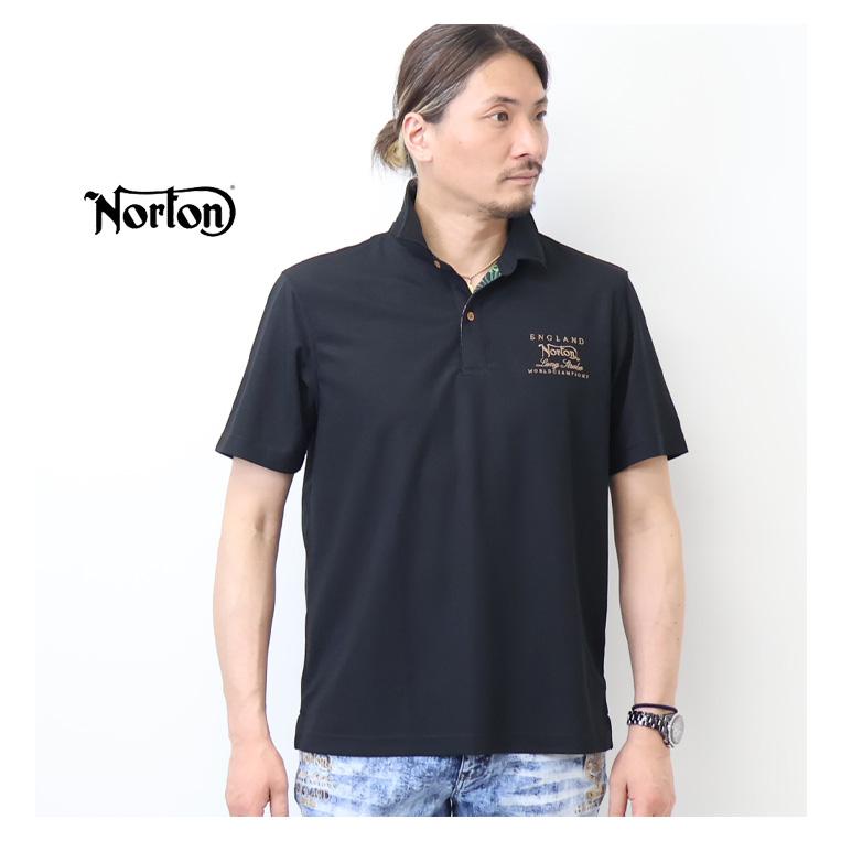 ノートン Norton ドライ ボタニカルワッペン 半袖ポロシャツ