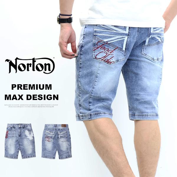 Norton ノートン MAX刺繍 ストレッチデニム ショートパンツ ショーツ ハーフパンツ ジーンズ メンズ パンツ ボトムス 送料無料 252N1900B | ノートン
