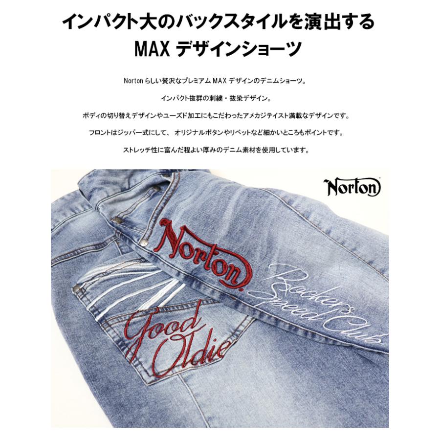 ノートン（NORTON） MAX刺繍 ストレッチデニム ショートパンツ