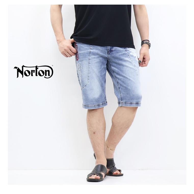Norton ノートン MAX刺繍 ストレッチデニム ショートパンツ ショーツ ハーフパンツ ジーンズ メンズ パンツ ボトムス 送料無料 252N1900B | ノートン | 06