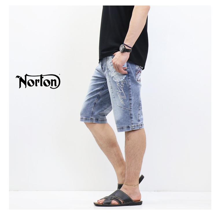 Norton ノートン MAX刺繍 ストレッチデニム ショートパンツ ショーツ ハーフパンツ ジーンズ メンズ パンツ ボトムス 送料無料 252N1900B | ノートン | 08