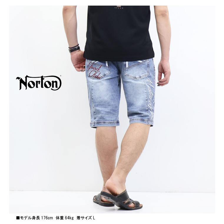 Norton ノートン MAX刺繍 ストレッチデニム ショートパンツ ショーツ ハーフパンツ ジーンズ メンズ パンツ ボトムス 送料無料 252N1900B | ノートン | 09