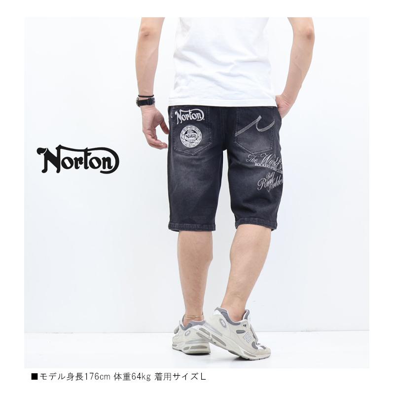 ノートン（NORTON） 刺繍 ストレッチデニム ショートパンツ ショーツ