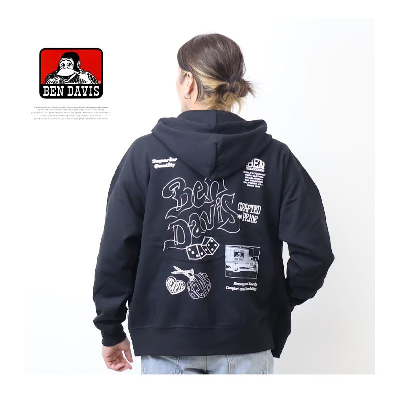 BEN DAVIS（ベンデイビス） ラフスケッチロゴ スウェットジップ