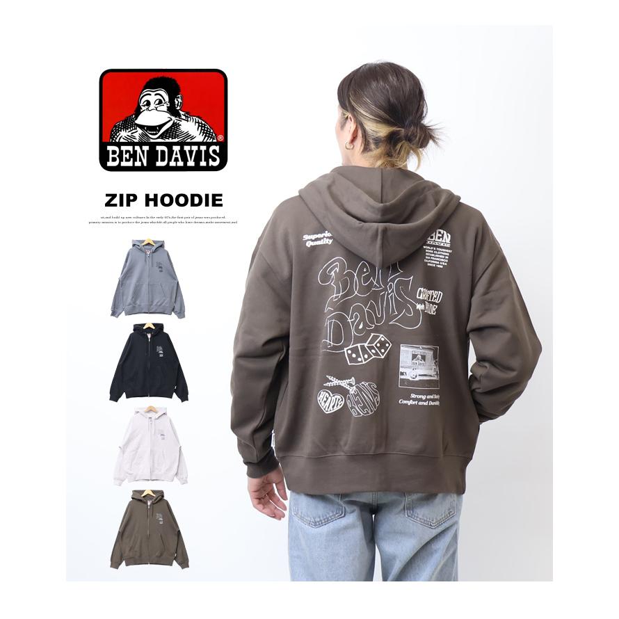 BEN DAVIS（ベンデイビス） ラフスケッチロゴ スウェットジップ